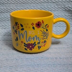 Source Unknown Yellow Floral "No. 1 Mom" Ceramic Mug